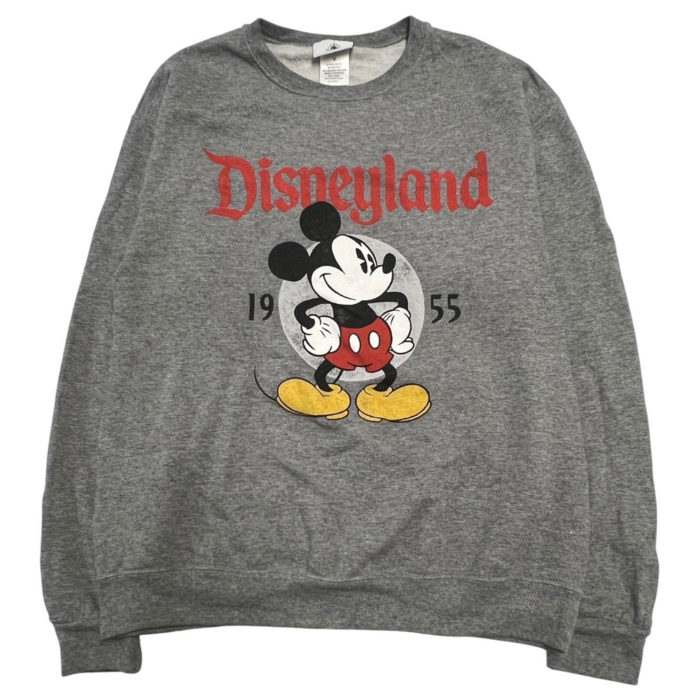 Disneyland Mickey Mouse 1955 Gray Crewneck Sweatshirt Disney Parks Size Medium
